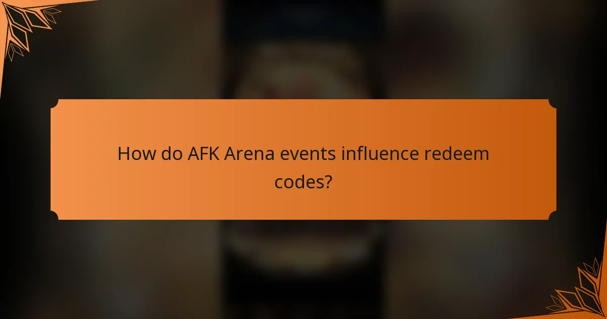 How do AFK Arena events influence redeem codes?