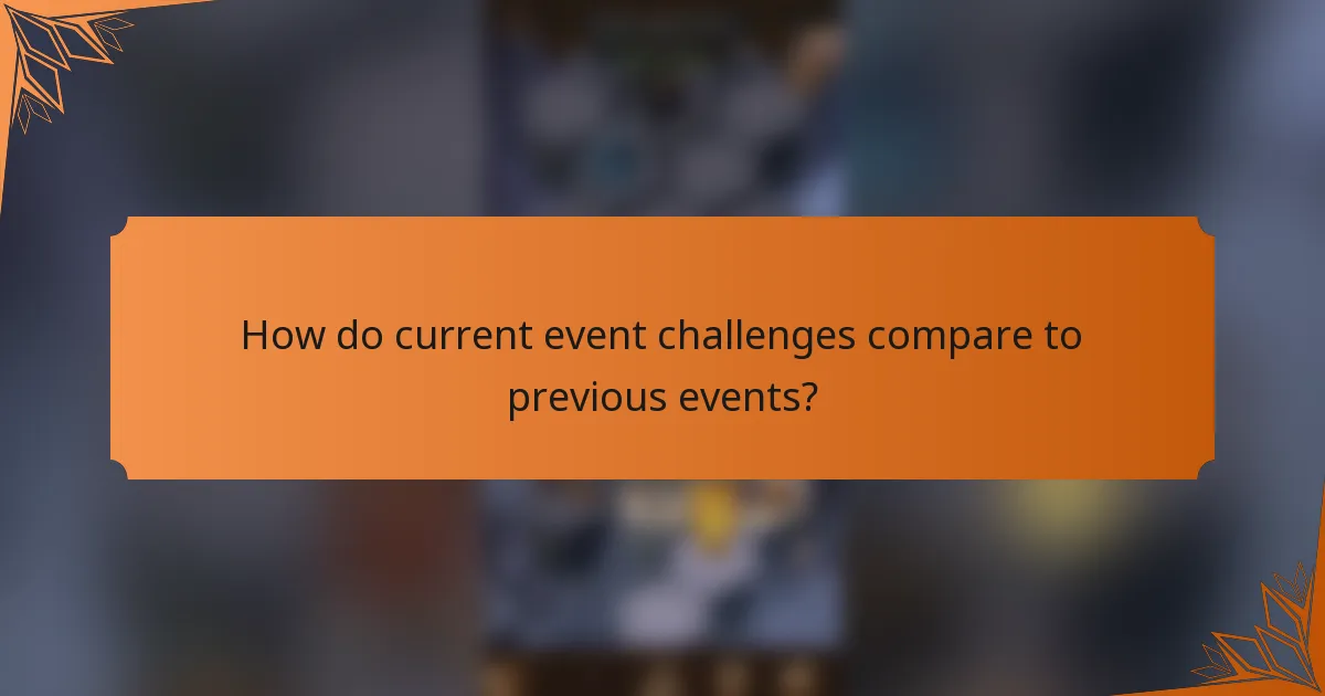 How do current event challenges compare to previous events?