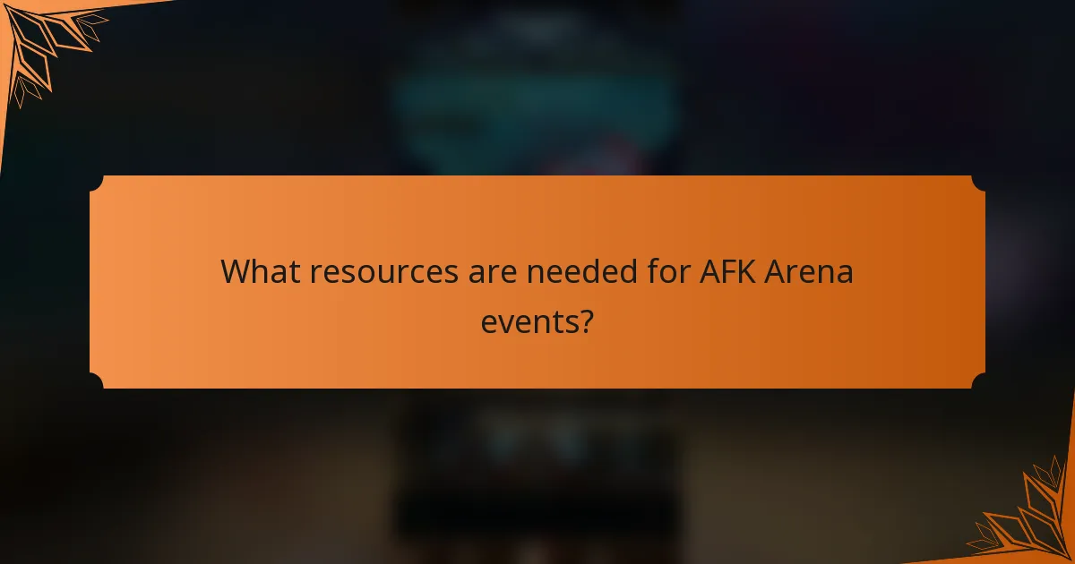 What resources are needed for AFK Arena events?